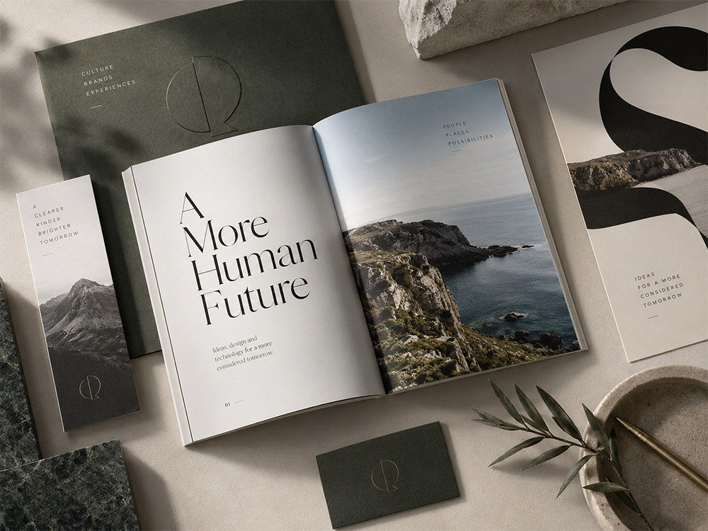 Editorial layouts, brochures and printed materials