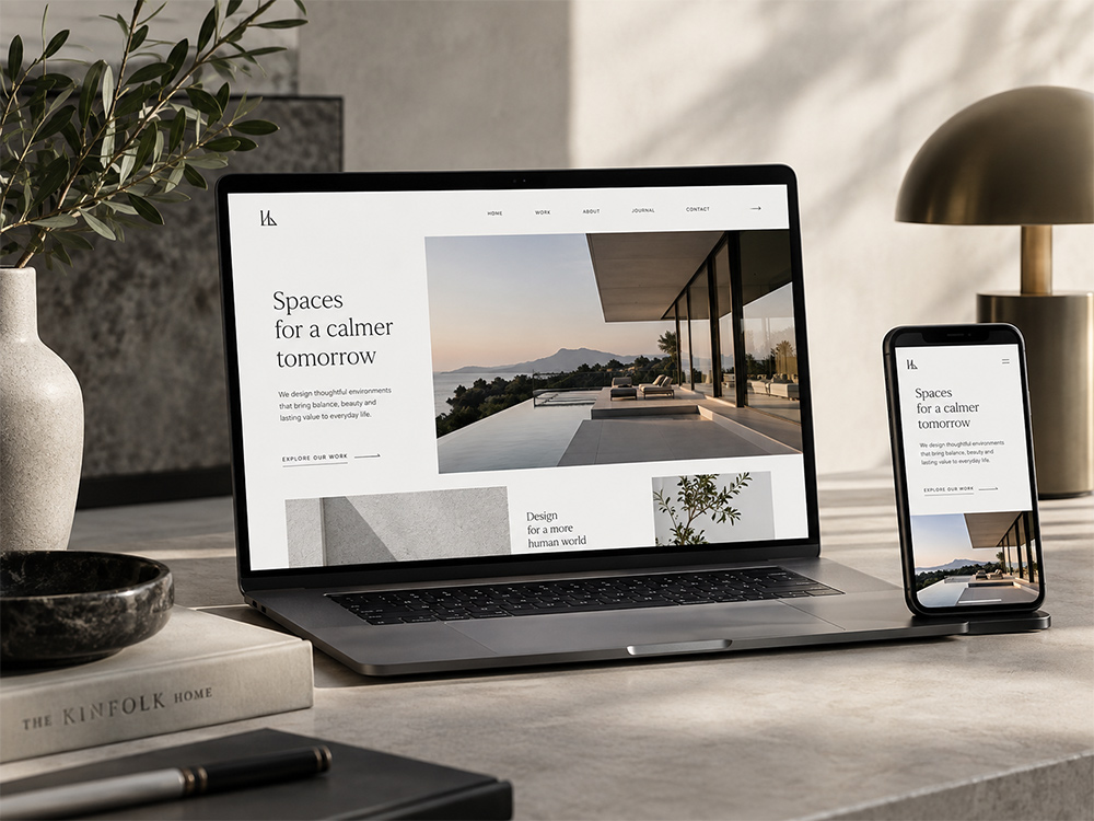 Responsive website on a laptop and phone
